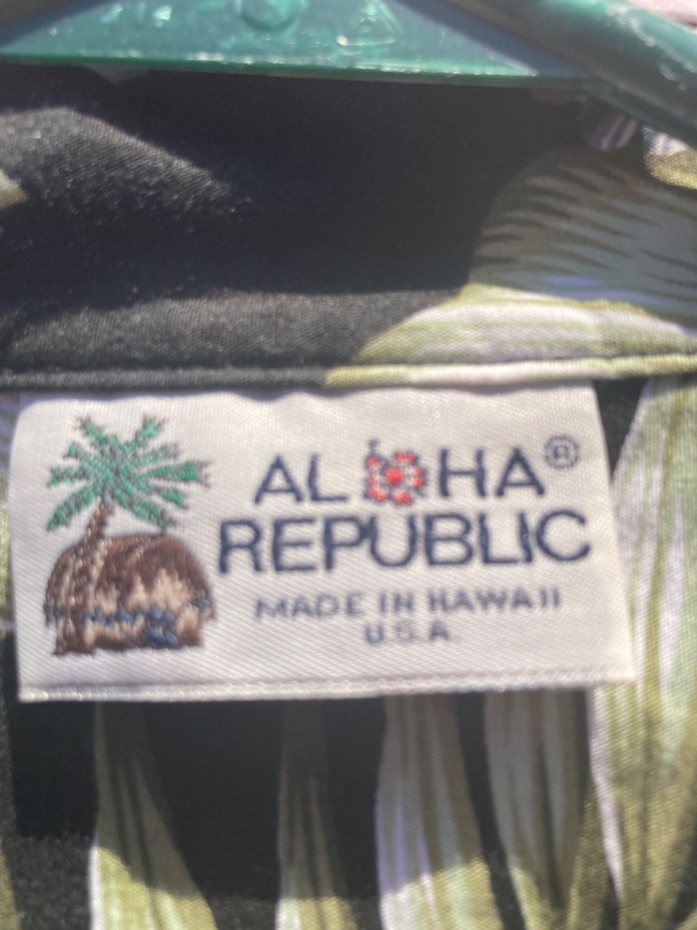 Aloha Republic Hawaiian Floral Shirt Black Green Cotton Size 2XL - Picture 6 of 7